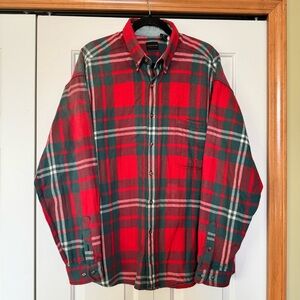 Vintage Structure Cotton Flannel Long Sleeve Shirt